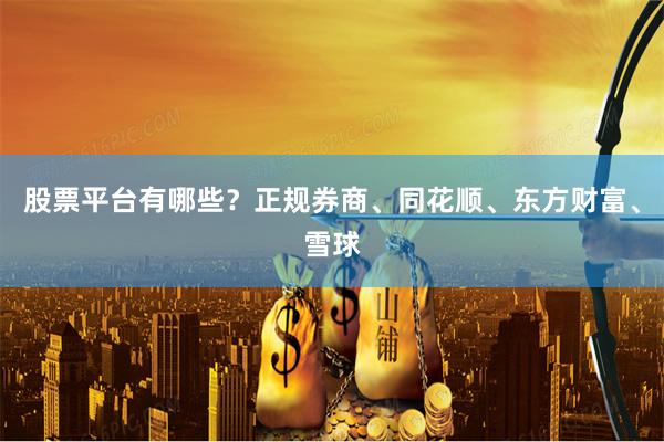 股票平台有哪些？正规券商、同花顺、东方财富、雪球
